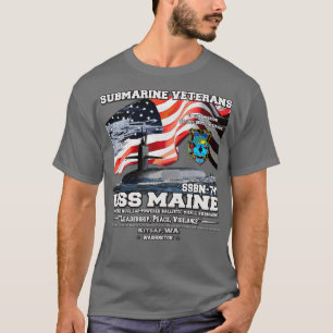 USSメインSSBN741米国海軍潜水艦 Tシャツ