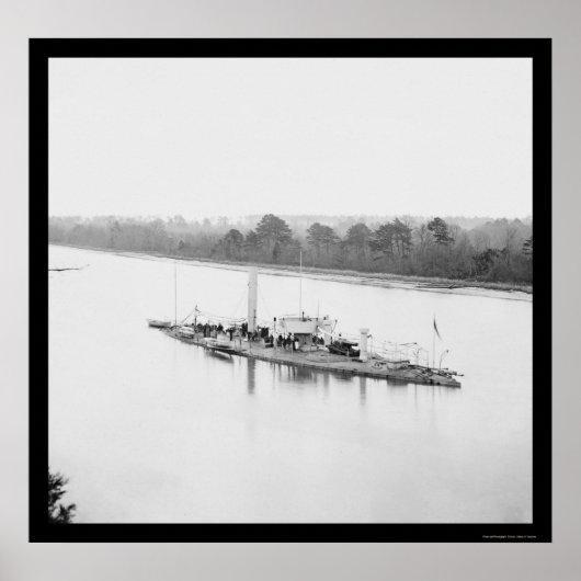 USSモニタカスコon the James River, VA 1864 ポスター (正面)