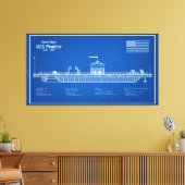 USSモニター – 船舶設計図プランABD キャンバスプリント (インサイチュ (リビング))