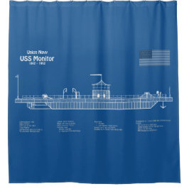 USSモニター – 船舶設計図プランABD シャワーカーテン