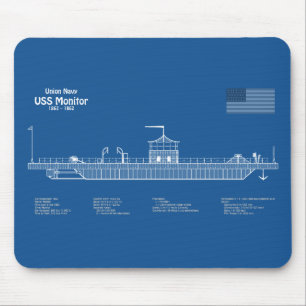 USSモニター – 船舶設計図プランABD マウスパッド