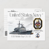 USSモバイルCG-53誘導ミサイルクルーザー ポストカード (正面/裏面)