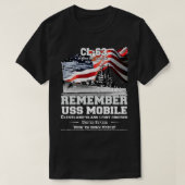 USSモバイルCL63クルーザー海軍退役軍人を記憶 Tシャツ (デザイン正面)