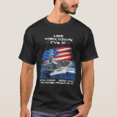 USSヨークタウンCVS-10航空母艦退役軍人USA F Tシャツ (正面)