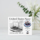 USSリカバリーARS-43救助と救助市 – POSTC ポストカード (スタンド正面)