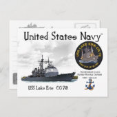 USSレイクエリーCG-70クルーザー – ポストカード (正面/裏面)