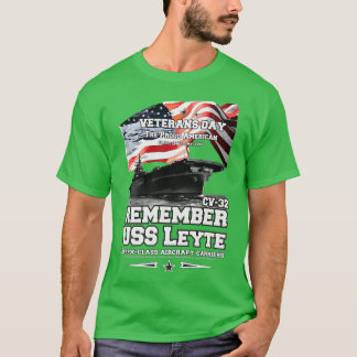 USSレイテCV32エスセックスクラスの航空機キャリア退役軍人 Tシャツ
