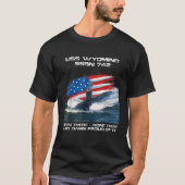USSワイオミングSSBN 742アメリカ国旗の潜水艦ベーター Tシャツ (正面)
