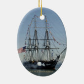 USS憲法の発砲の大砲 セラミックオーナメント (裏面)