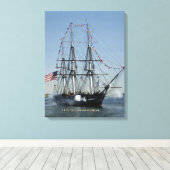 USS憲法キャノン発射 キャンバスプリント (インサイチュ (ウッドフロア))