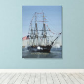 USS憲法キャノン発射 キャンバスプリント (インサイチュ (ウッドフロア))