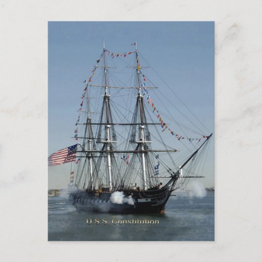 USS憲法キャノン発射 ポストカード (正面)