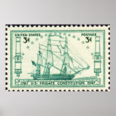 USS憲法150周年記念スタンプ1947 Larg ポスター (正面)
