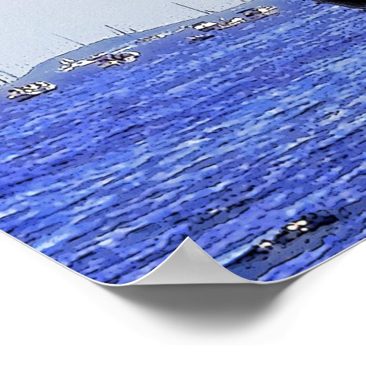 USS憲法：ターンクルーズのまわりに敬礼 ポスター (角)