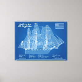USS憲法 – 船舶設計図プランABD キャンバスプリント