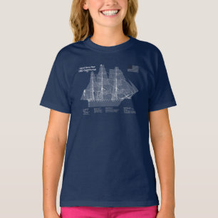 USS憲法 – 船舶設計図プランABD Tシャツ