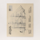 USS憲法 – 船舶設計図プランSD ジグソーパズル (縦)