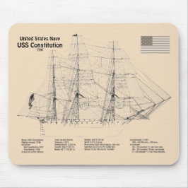 USS憲法 – 船舶設計図プランSD マウスパッド