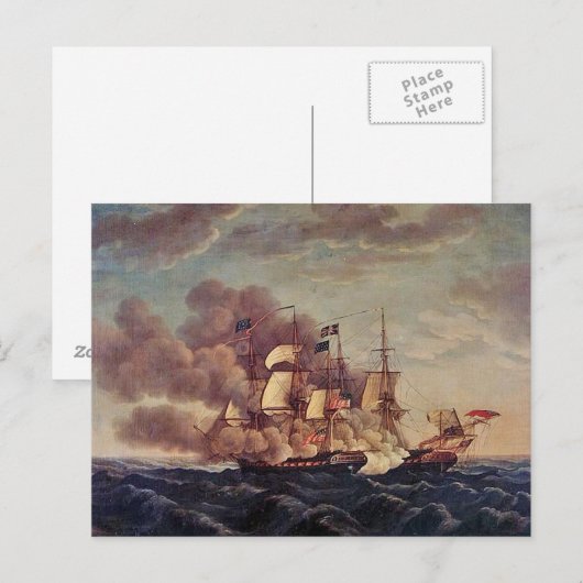 USS憲法vs.HMS Guerriere ポストカード (正面/裏面)