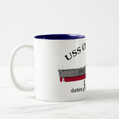 USS沖縄, LPH-3,カスタマイズ可能な日付を提供 ツートーンマグカップ (左)