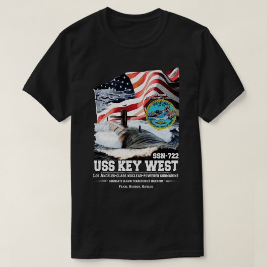USS鍵ウェストSSN722潜水艦退役軍人 Tシャツ (デザイン正面)