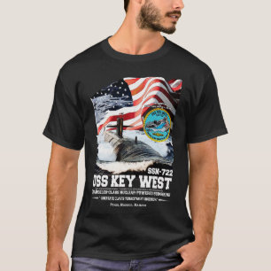 USS鍵ウェストSSN722潜水艦退役軍人 Tシャツ
