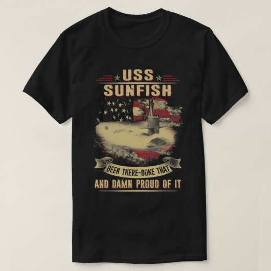 USS サン フィッシュ (SSN649) Tシャツ (デザイン正面)