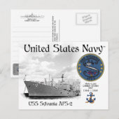 USS シルバニア ATS-2 兵站補給艦 ポストカード (正面/裏面)