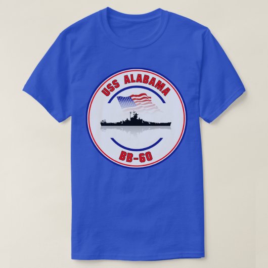 USS Alabama BB60 Tシャツ (デザイン正面)