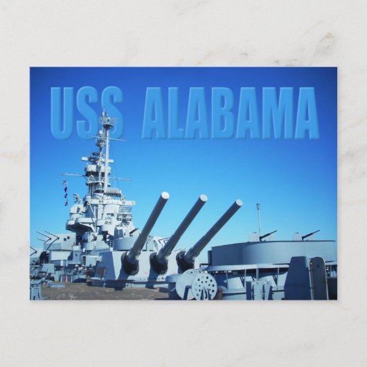 USS Alabama (BB-60)、モバイル、AL ポストカード (正面)