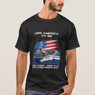 USS America CV 66航空母艦退役軍人USA Fla Tシャツ