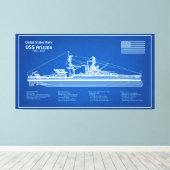 USS Arizona - Ship Blueprint Plans ABD キャンバスプリント (インサイチュ (ウッドフロア))