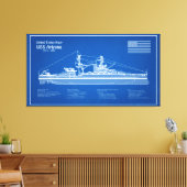 USS Arizona - Ship Blueprint Plans ABD キャンバスプリント (インサイチュ (リビング))