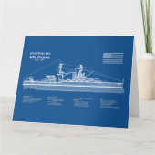USS Arizona - Ship Blueprint Plans ABD サンキューカード (正面)