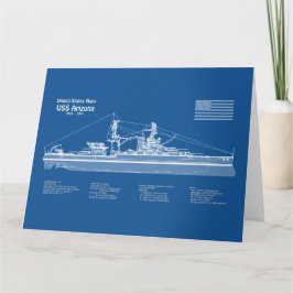 USS Arizona - Ship Blueprint Plans ABD サンキューカード