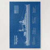 USS Arizona - Ship Blueprint Plans ABD ジグソーパズル (縦)