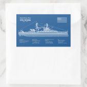 USS Arizona - Ship Blueprint Plans ABD 長方形シール (バッグ)