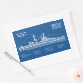 USS Arizona - Ship Blueprint Plans ABD 長方形シール (封筒)
