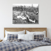 USS Arizona wrapped canvas poster 19"x25" キャンバスプリント (インサイチュ (寝室))