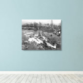 USS Arizona wrapped canvas poster 19"x25" キャンバスプリント (インサイチュ (ウッドフロア))