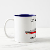 USS Bainbridge, DDG-96，カスタマイズ可能な日付を提供 ツートーンマグカップ (左)