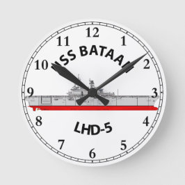 USS BATAAN - LHD-5 - WASPクラス水陸両用攻撃 ラウンド壁時計