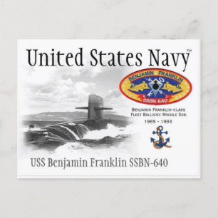 USS BENJAMIN FRANKLIN SSBN-640 SUB. – ポストカード