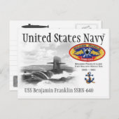 USS BENJAMIN FRANKLIN SSBN-640 SUB. – ポストカード (正面/裏面)