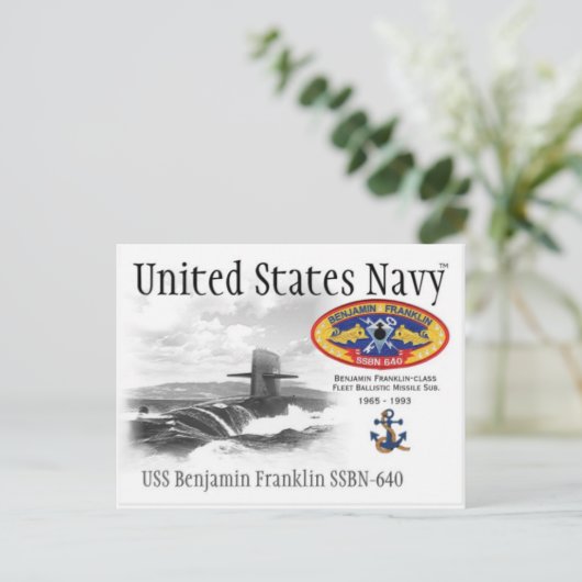 USS BENJAMIN FRANKLIN SSBN-640 SUB. – ポストカード (スタンド正面)