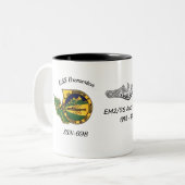USS Bremerton (SSN-698) Bad Fish Mug with Patches ツートーンマグカップ (正面左)