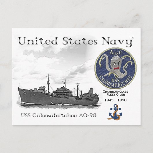 USS CALLOOSHATACHEE AO-98 オイラー - ポストカード (正面)