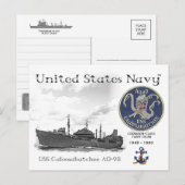 USS CALLOOSHATACHEE AO-98  OILER  - POSTCARD ポストカード (正面/裏面)