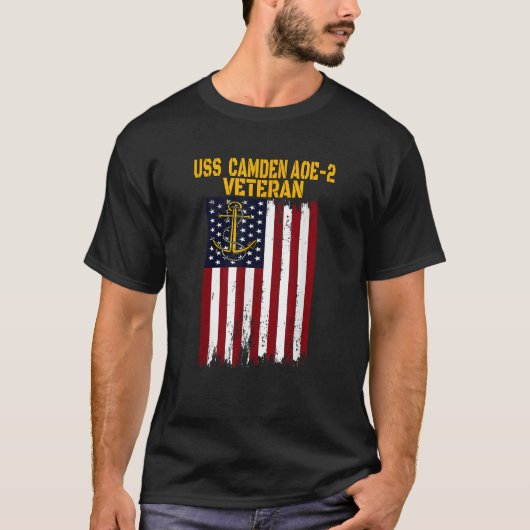 USS Camden AOE 2高速戦闘支援船退役軍人 Tシャツ (正面)