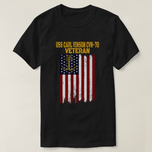 USS Carl Vinson CVN-70航空母艦退役軍人 Tシャツ (デザイン正面)